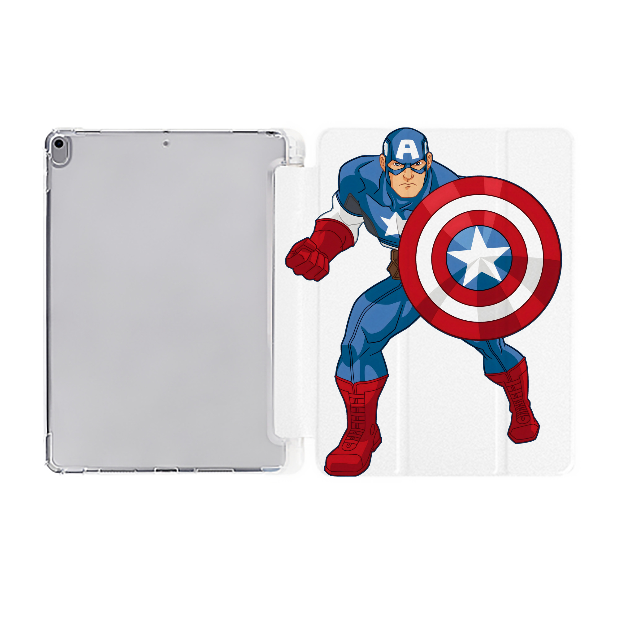 （画像用） アベンジャーズ The Avengers IPad ケース ペン収納付き 三つ折りスタンド PUレザー×シリコン 対応機種9.5/10.5/10.9インチ